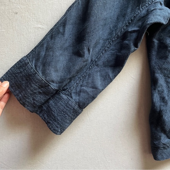 Windsmoor Blue Linen Relaxed wide sleeves Lightweight Blazer Jacket Sz 10 - Picture 5 of 10